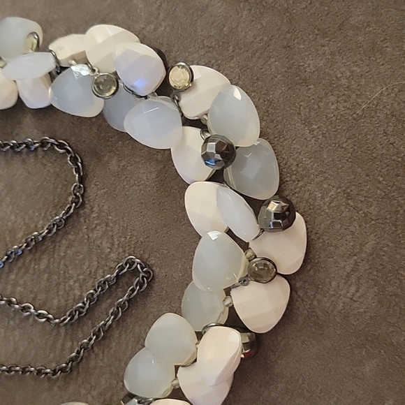 Y2k Gunmetal Teardrop Beaded Cluster Chain Necklace - Picture 5 of 8